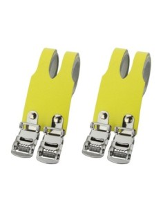 Leather Double Toe Straps Yellow.